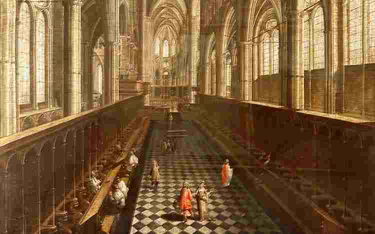 Painting of the quire of Westminster Abbey