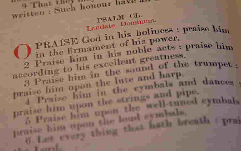 A page in a book of psalms