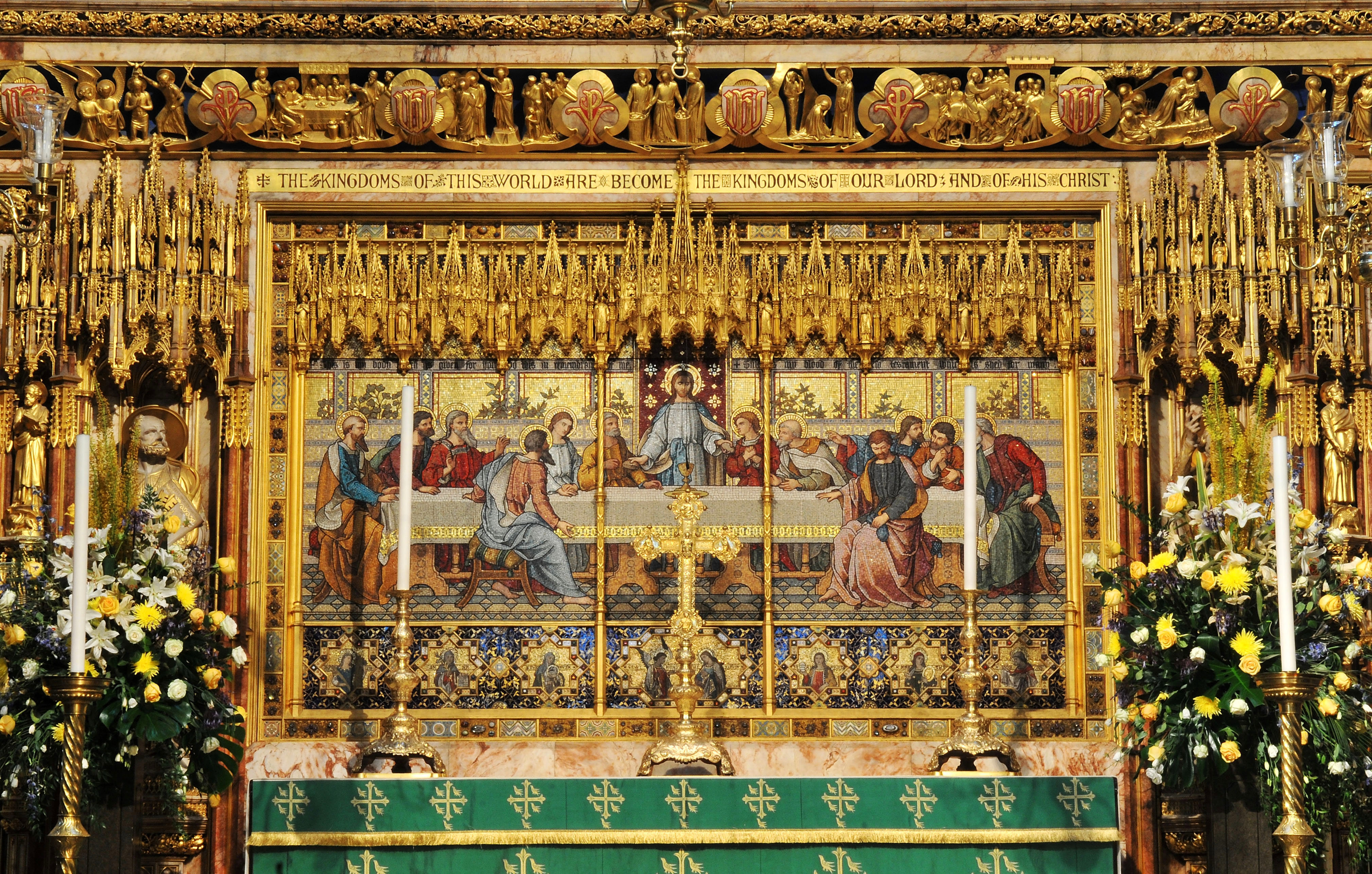 Mosaic of the Last Supper behind the High Altar of Westminster Abbey