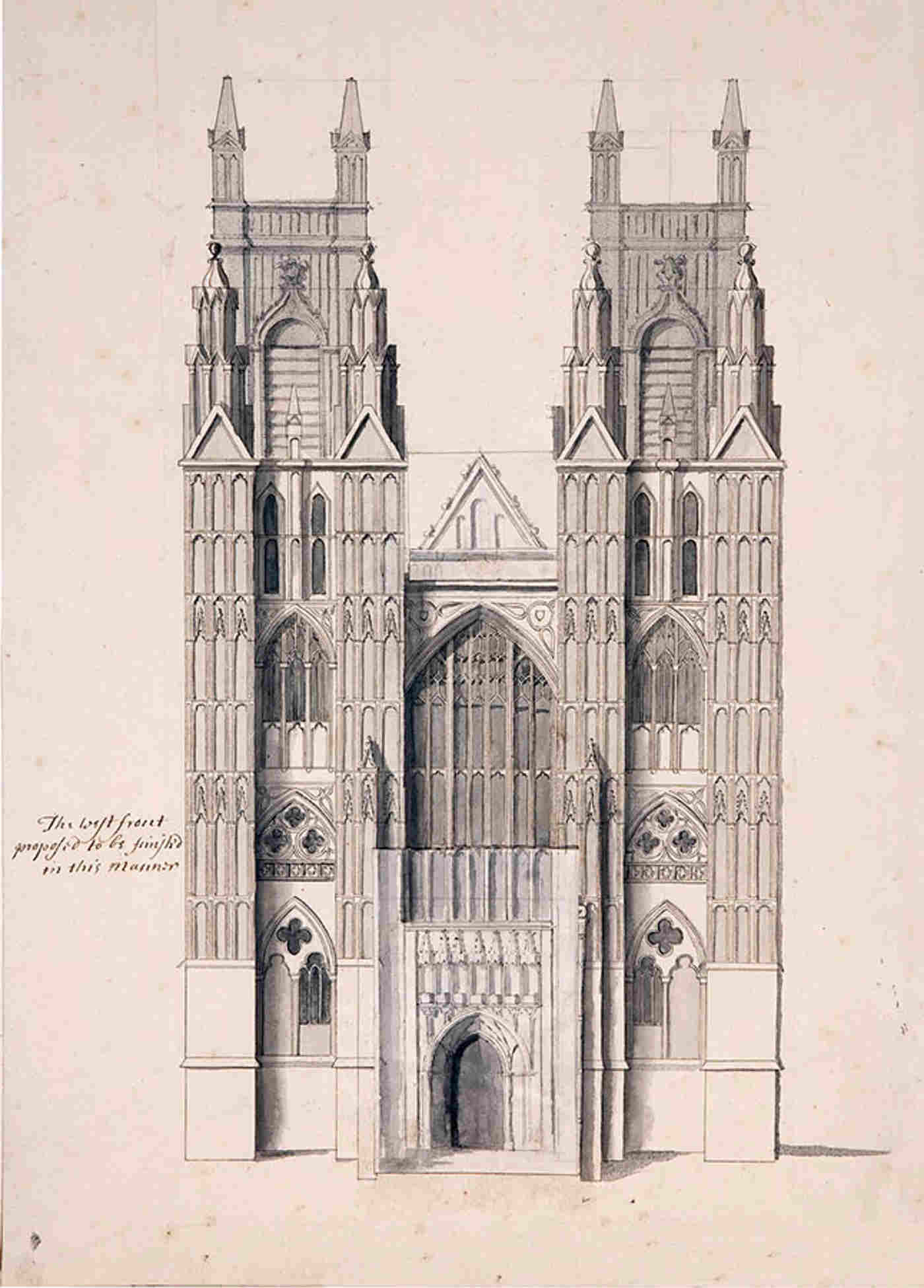 Hawksmoor Proposed Design W Front No8 Westminster Abbey Copyright