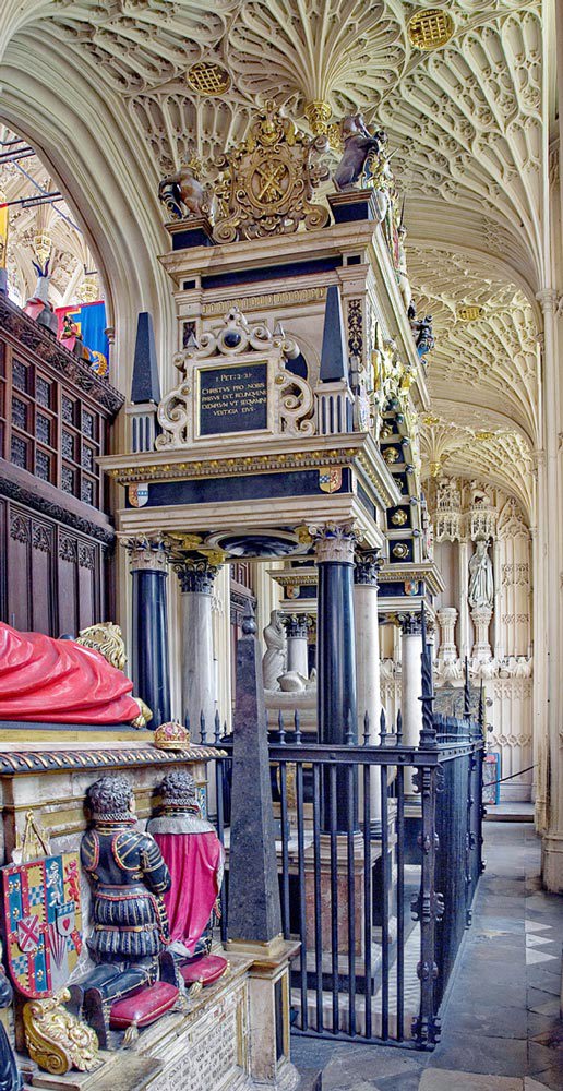 Mary Queen of Scots' tomb in the Lady Chapel of Westminster Abbey