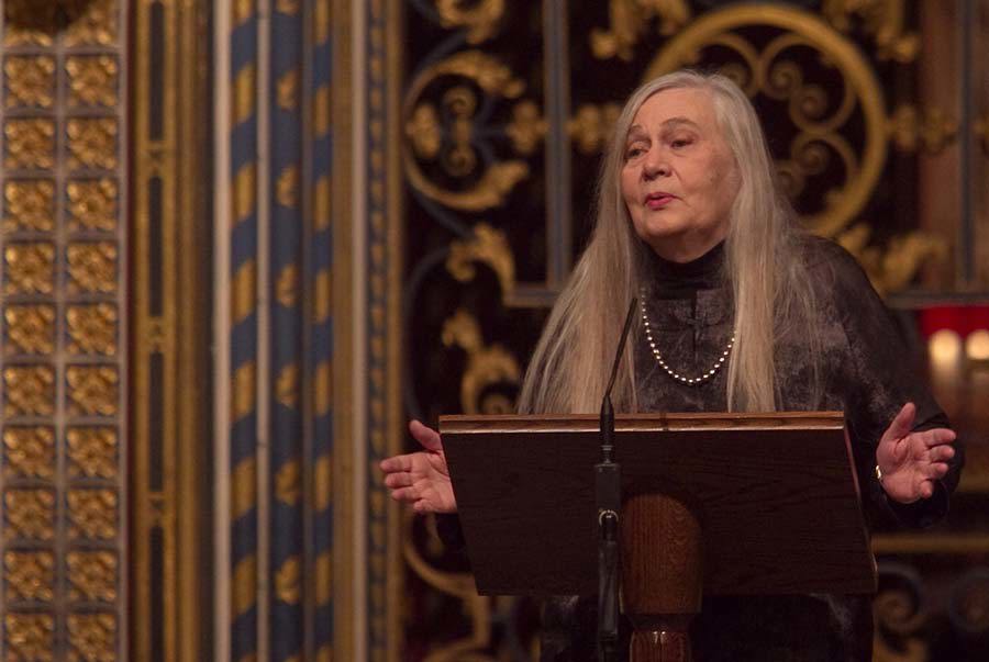 Marilynne Robinson giving a lecture at Westminster Abbey in 2017