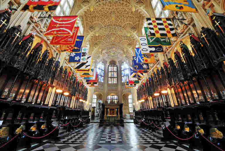 The Lady Chapel: the flags of the Knights of the Order of the Bath hanging down from the ceiling