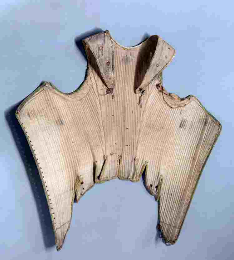 Corset from Elizabeth I's effigy, spread out on a flat surface