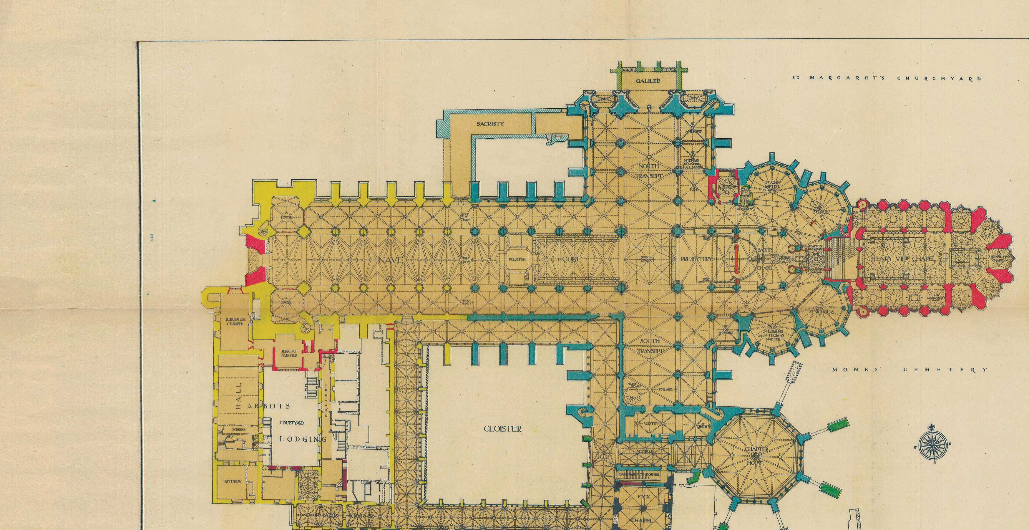 Historical ground plan of Westminster Abbey