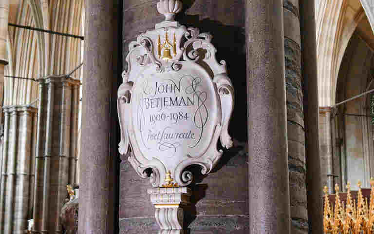 Photograph of Sir John Betjeman memorial in Westminster Abbey