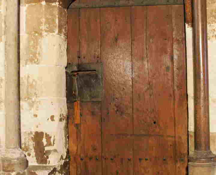 Photograph of the oldest door in Westminster Abbey