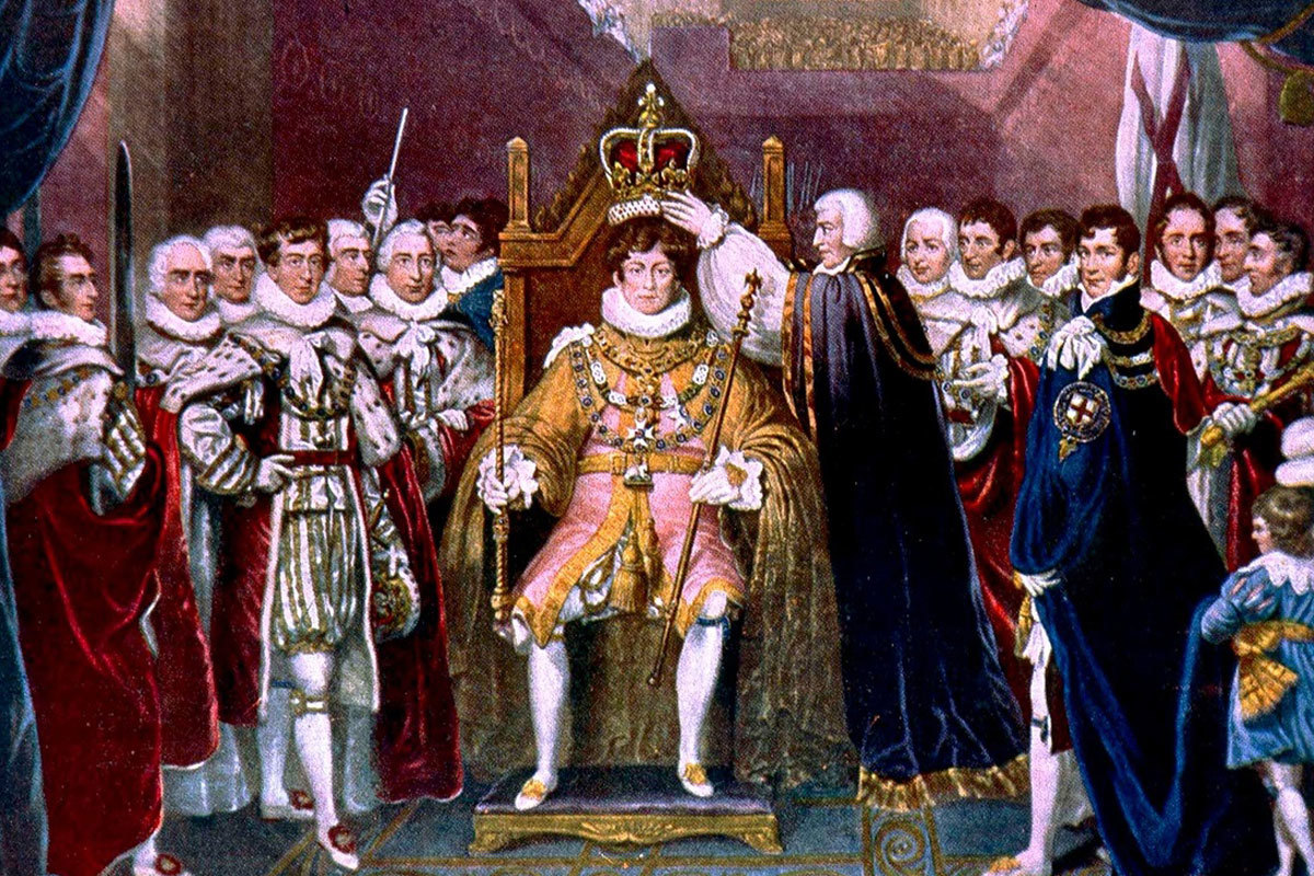 Depiction of George IV's coronation at Westminster Abbey