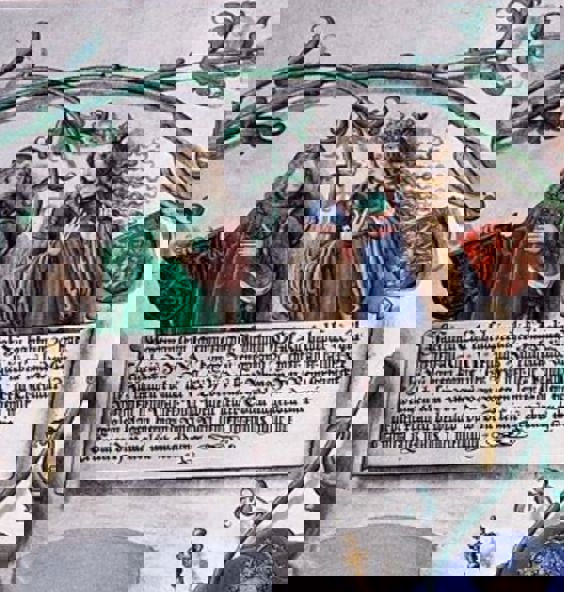 Illuminated manuscript of Joan of Acre with her betrothed Hartman of Germany