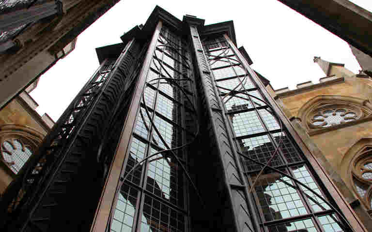The Weston Tower, Westminster Abbey, a star-shaped tower clad in lead with leaded light windows