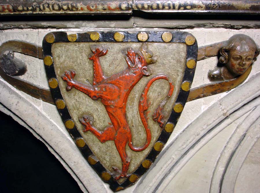 Shield of Richard of Cornwall with a red lion