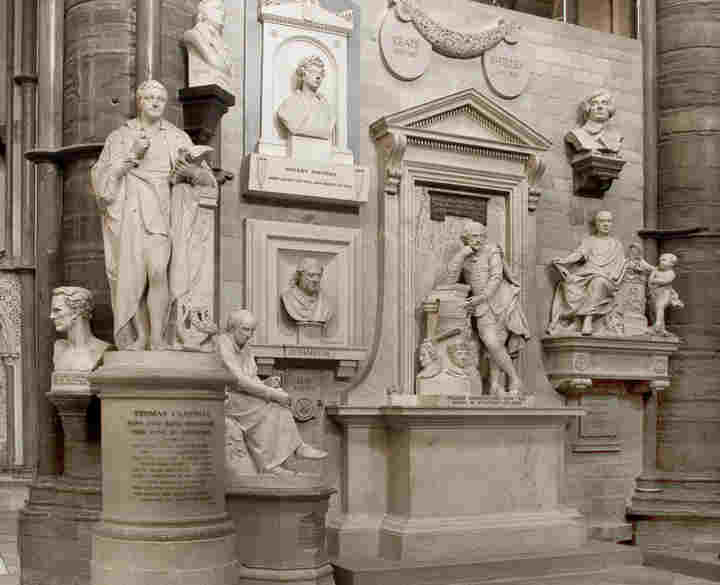 Photograph of Poets' Corner in Westminster Abbey