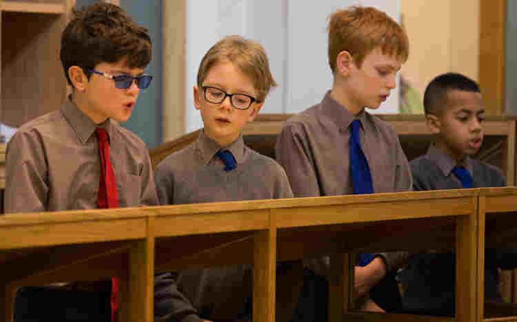 Westminster Abbey choristers rehearse in the Song School
