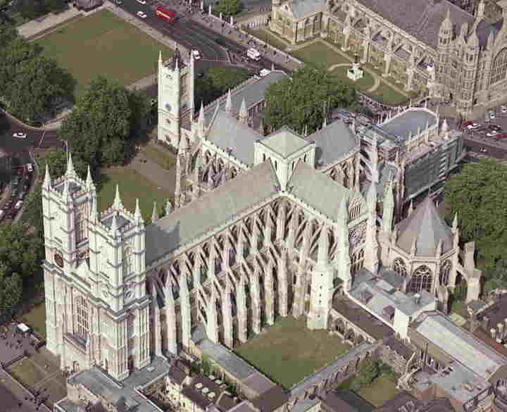 Aerial photograph of Westminster Abbey