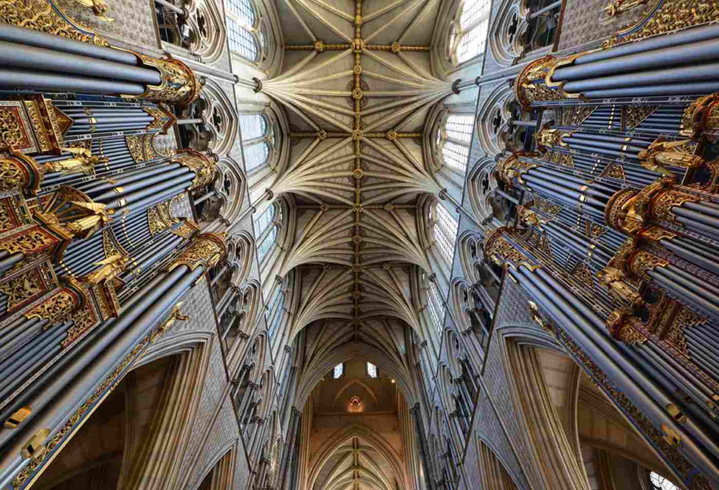 The pipes of the Harrison & Harrison organ in Westminster Abbey