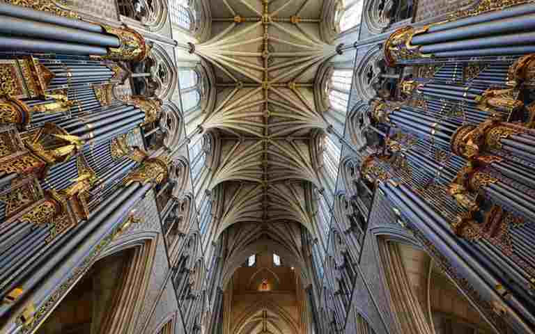The pipes of the Harrison & Harrison organ in Westminster Abbey