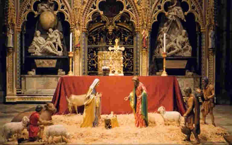 Photograph of nativity scene at Westminster Abbey, representing the Dean's Christmas reflection