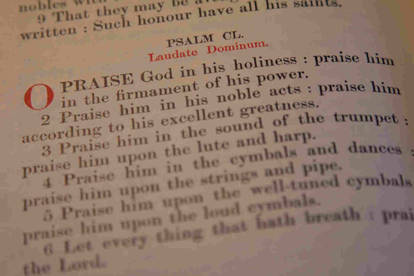 A page in a book of psalms
