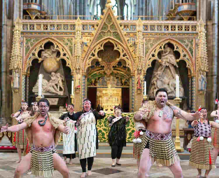 Photograph of dancers at Commonwealth Family Day at Westminster Abbey, representing tolerance of different faiths and beliefs, one of the British Values