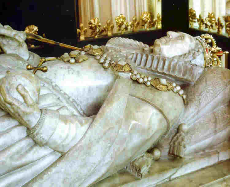 Photograph of a royal tomb within Westminster Abbey, representing a lesson for KS3 pupils about examining royal funerals