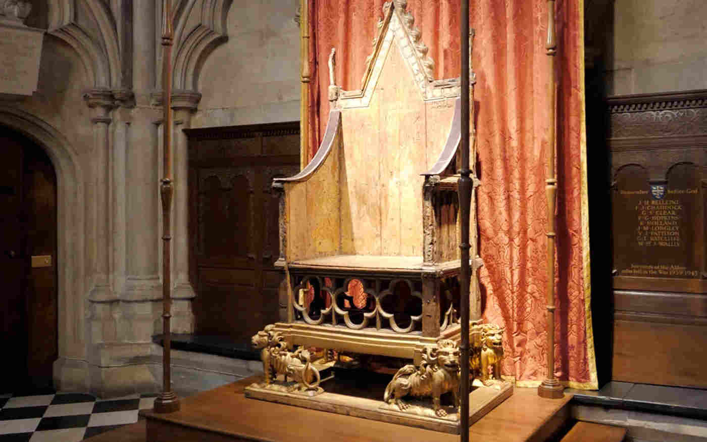 Photograph of the Coronation Chair in St George's Chapel in Westminster Abbey