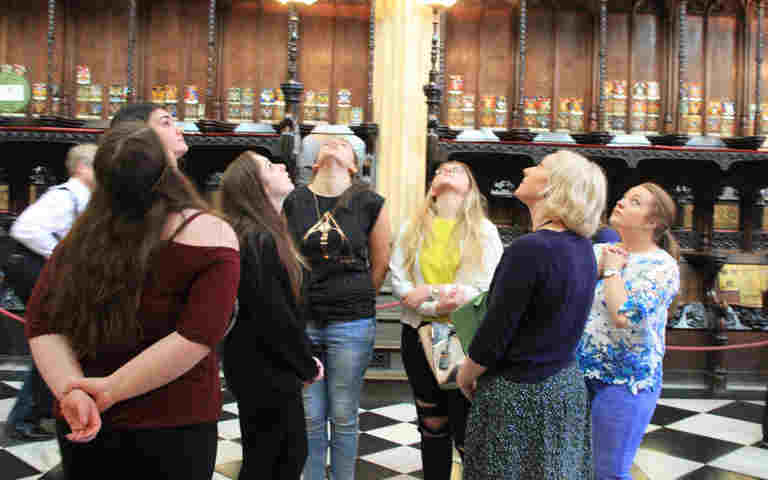 Photograph of secondary school students on a self-led visit at Westminster Abbey