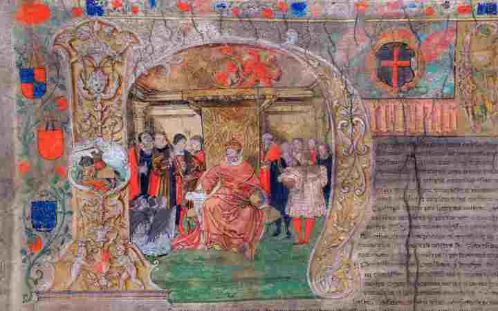 Initial of Henry VIII on a charter dated 1542
