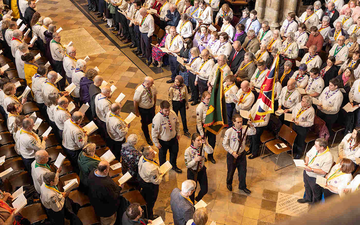 Procession of scouts through the Abbey