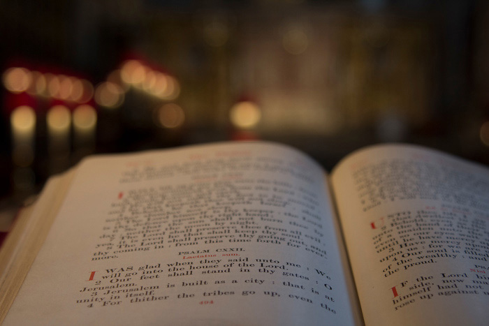 Book of psalms open to a page