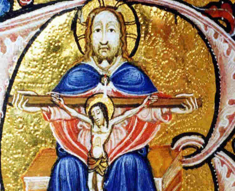 Illuminated manuscript image of the Trinity