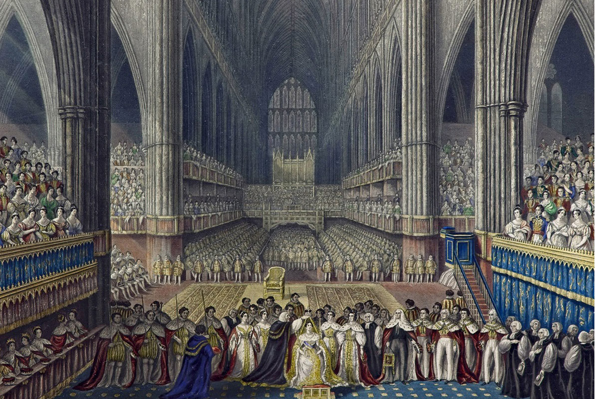 Image of Victoria's coronation at Westminster Abbey