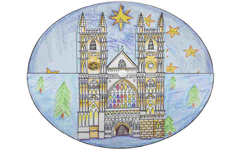 Photograph of completed Abbey Advent Calendar craft activity