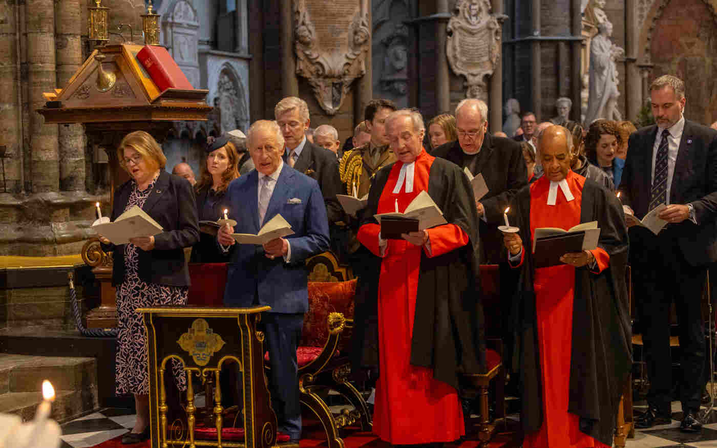 The King attends a service to celebrate Christian witness