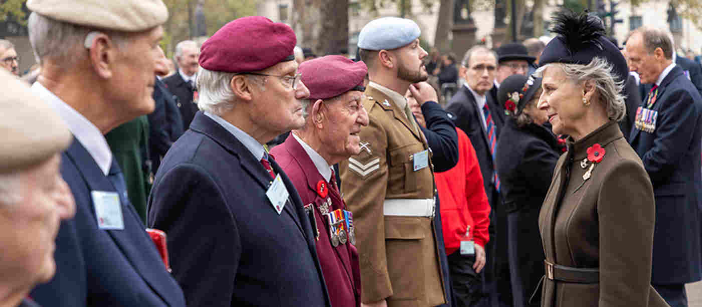 The Duchess of Gloucester meeting veterans and representatives of military organisations
